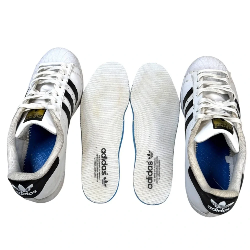 Adidas Superstar Men 8.5 White Black Leather Shell Toe Sneakers C77124